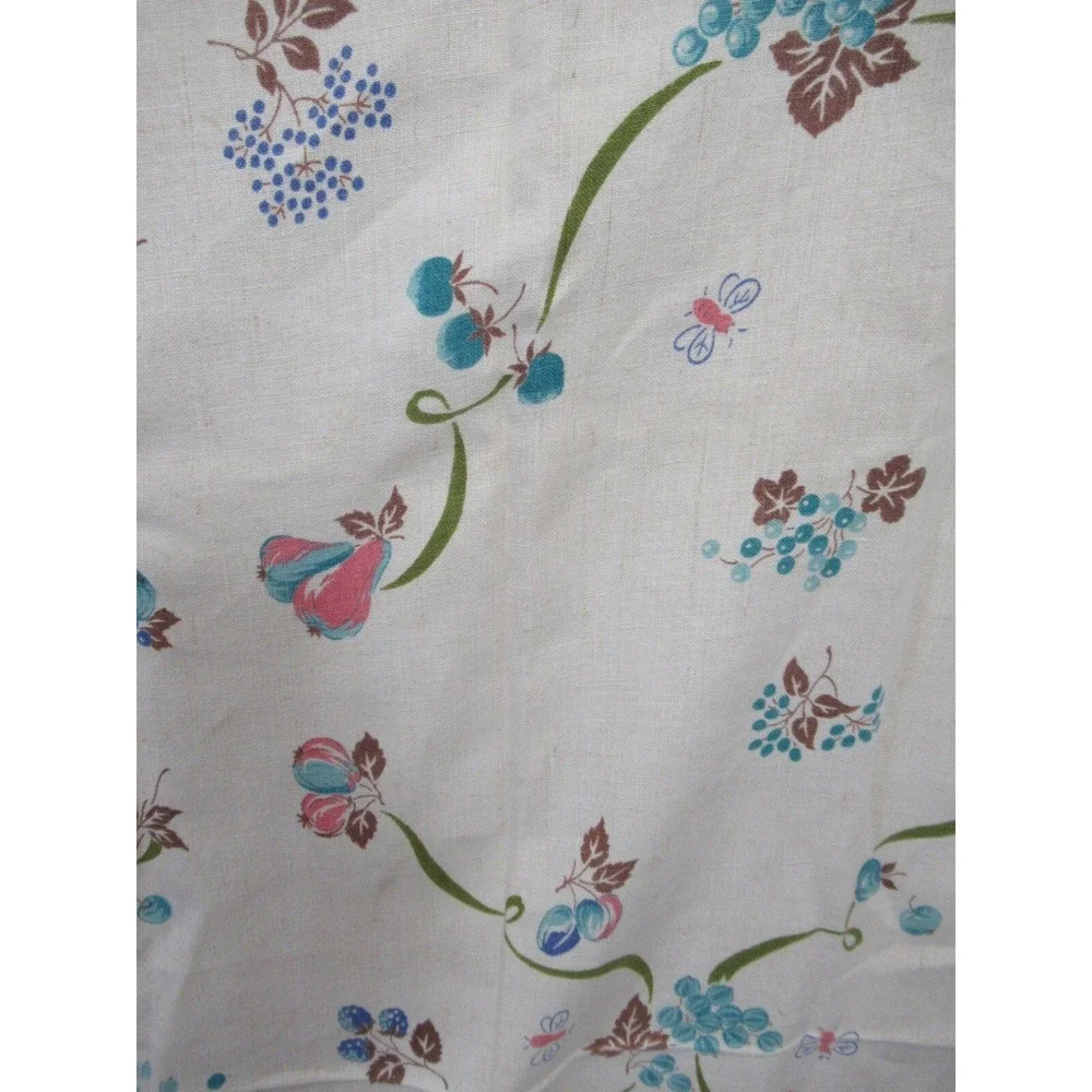 Vintage Fruit Print Cotton Blend Tablecloth 49